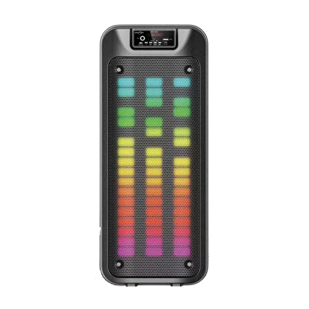 CAIXA DE SOM BLUETOOTH C/ MICROFONE 6,5"X2 LED RGB - GREATNICE - GTS-1852