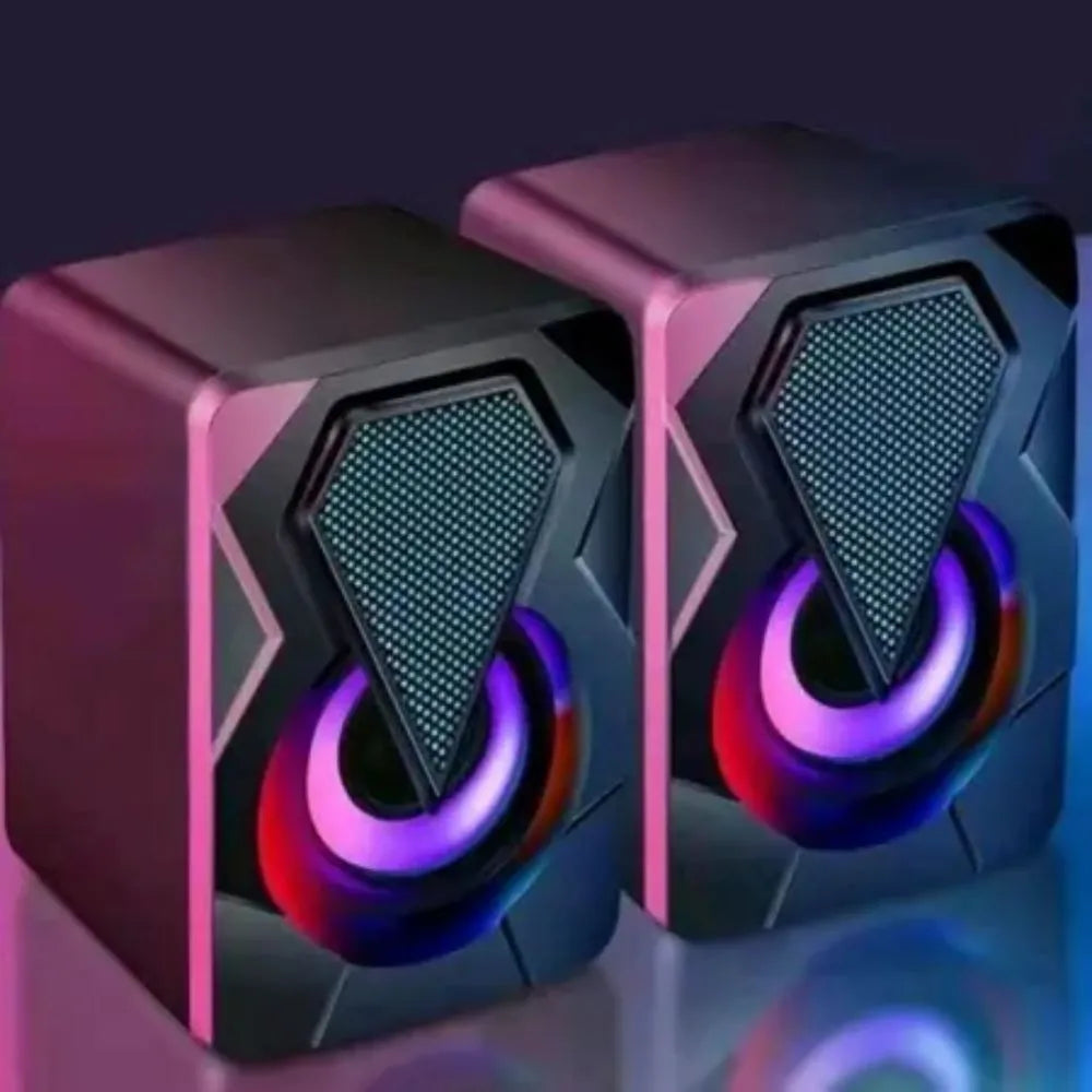 CAIXA DE SOM PARA PC COM ILUMINAÇÃO LED RGB - KNUP - KP-RO800