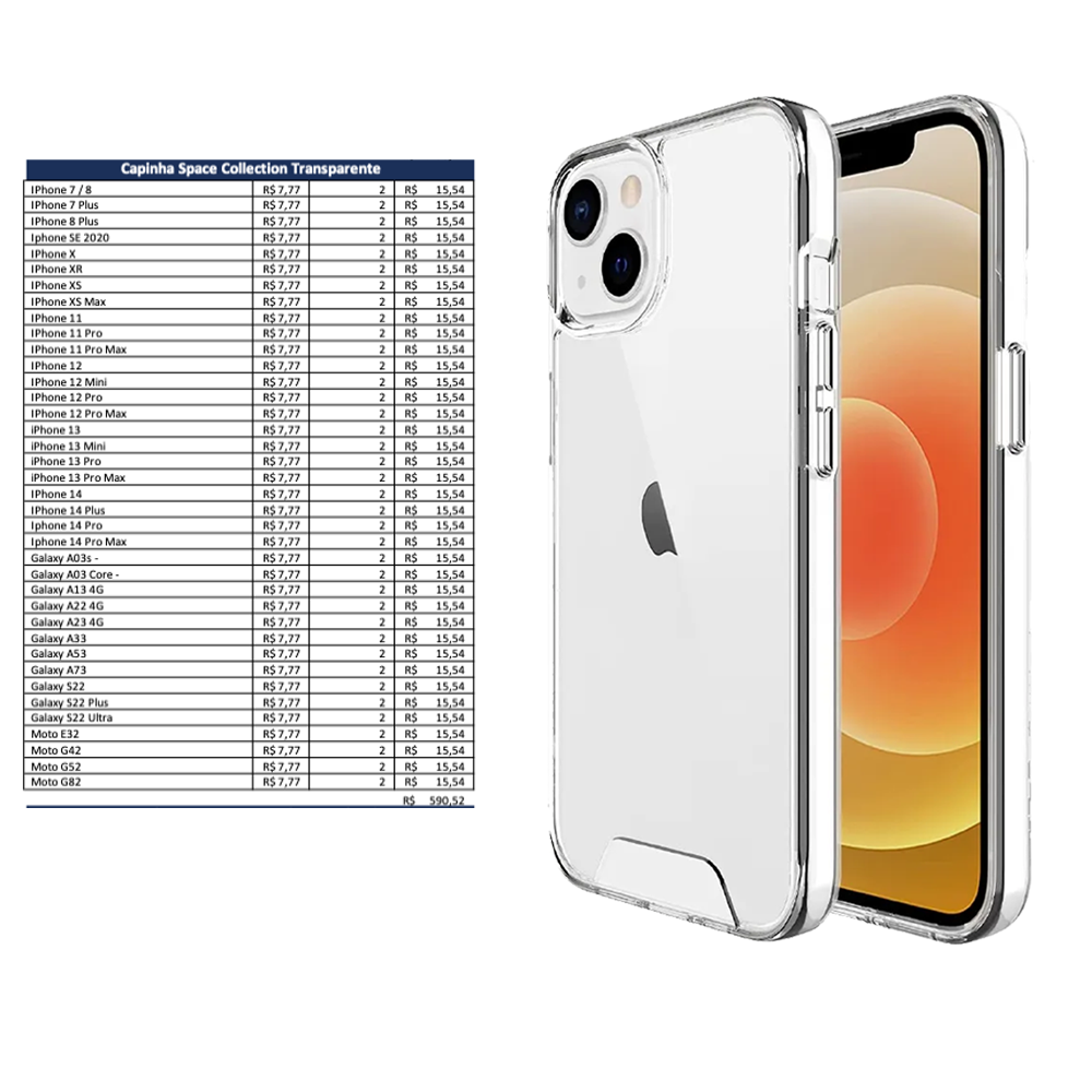 Kit 100 Capinhas Space Collection Transparente e Colorida