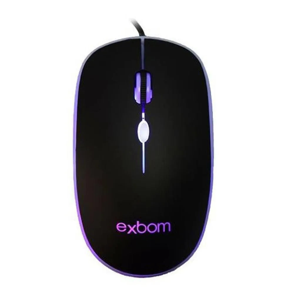 KIT TECLADO E MOUSE GAMER COM FIO LED RGB - EXBOM - BK-G550