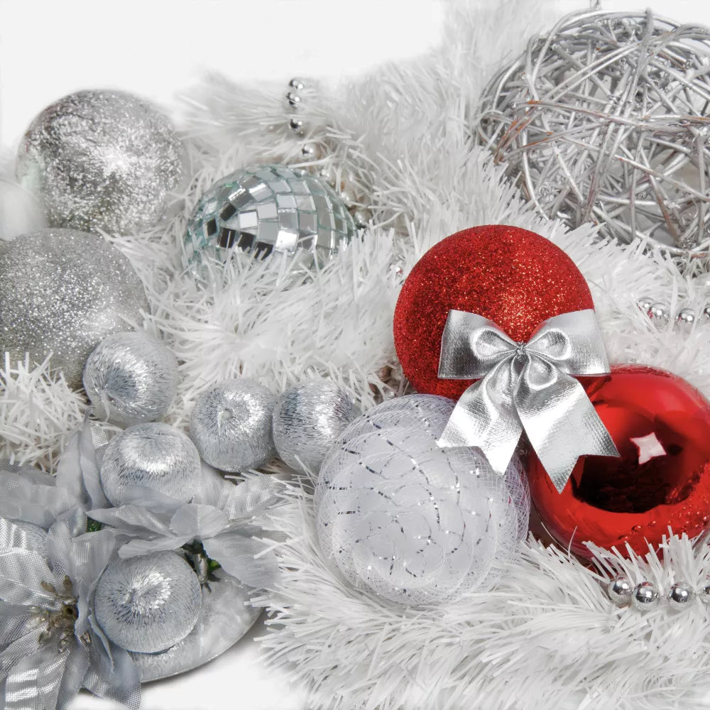 Kit 10 Festão De Natal Branco Cheio Decoração Enfeite Árvore