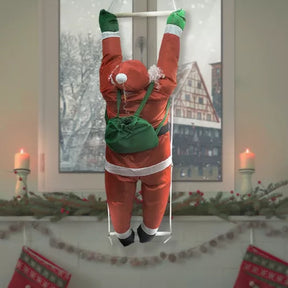 Papai Noel Subindo Escada Escalador 90 Cm Pendente Porta Cor Vermelho