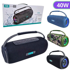 CAIXA DE SOM BLUETOOTH 40W À PROVA D'ÁGUA IPX6 - FAM-A042
