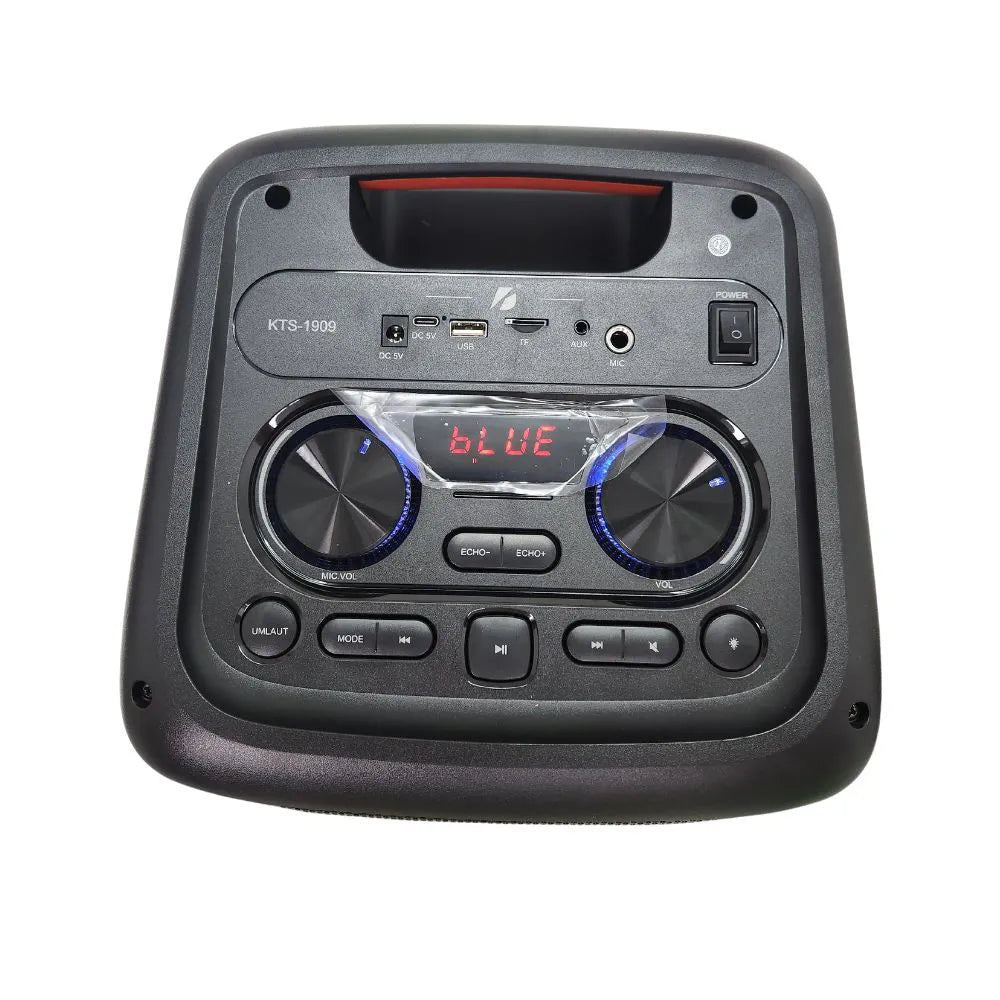 CAIXA DE SOM BLUETOOTH 75W C/ MICROFONE LED RGB - KTS-1909 - KTS