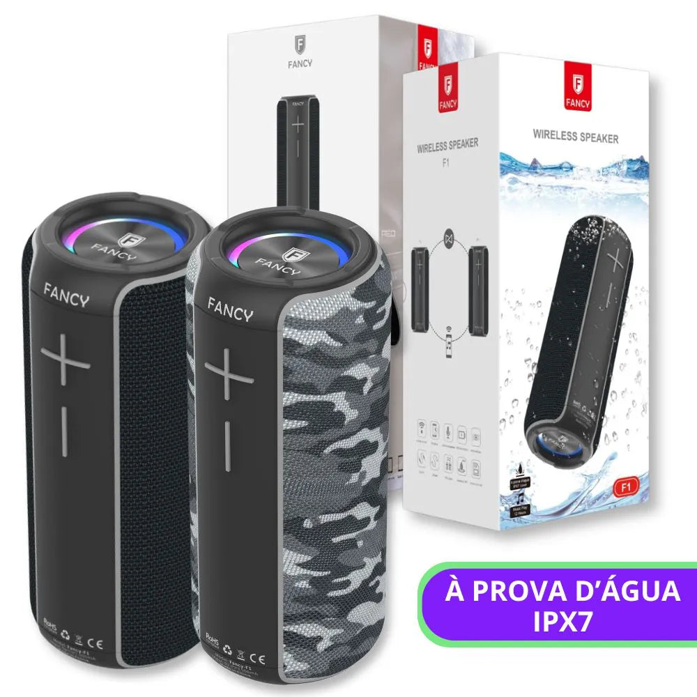CAIXA DE SOM BLUETOOTH FANCY F1 À PROVA D'ÁGUA IPX7