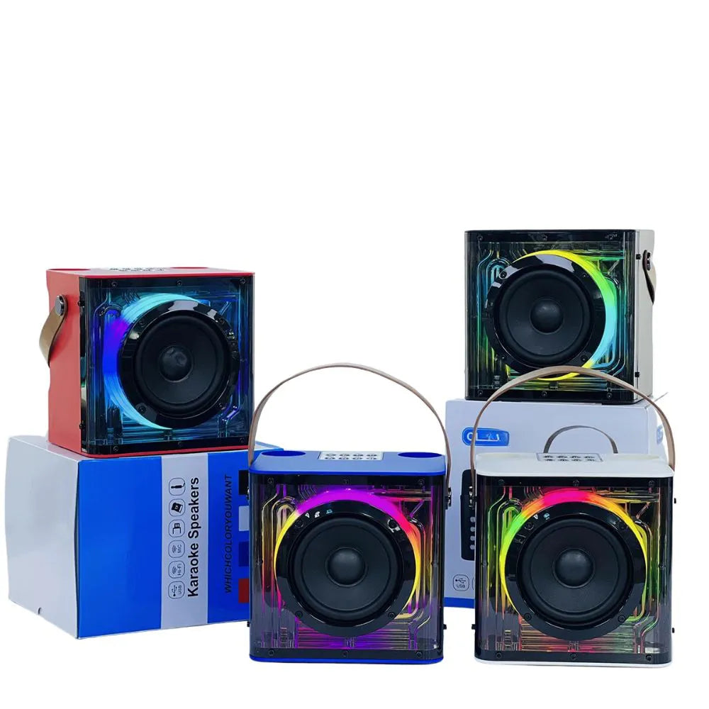 CAIXA DE SOM BLUETOOTH KARAOKÊ C/ 2 MICROFONE 20W LED RGB - KAPBOM - KA-8936