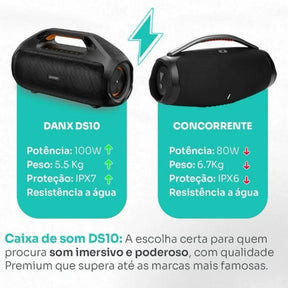 CAIXA DE SOM BLUETOOTH SOUNDS 100W IPX7 EX-BASS- DANX - DS10