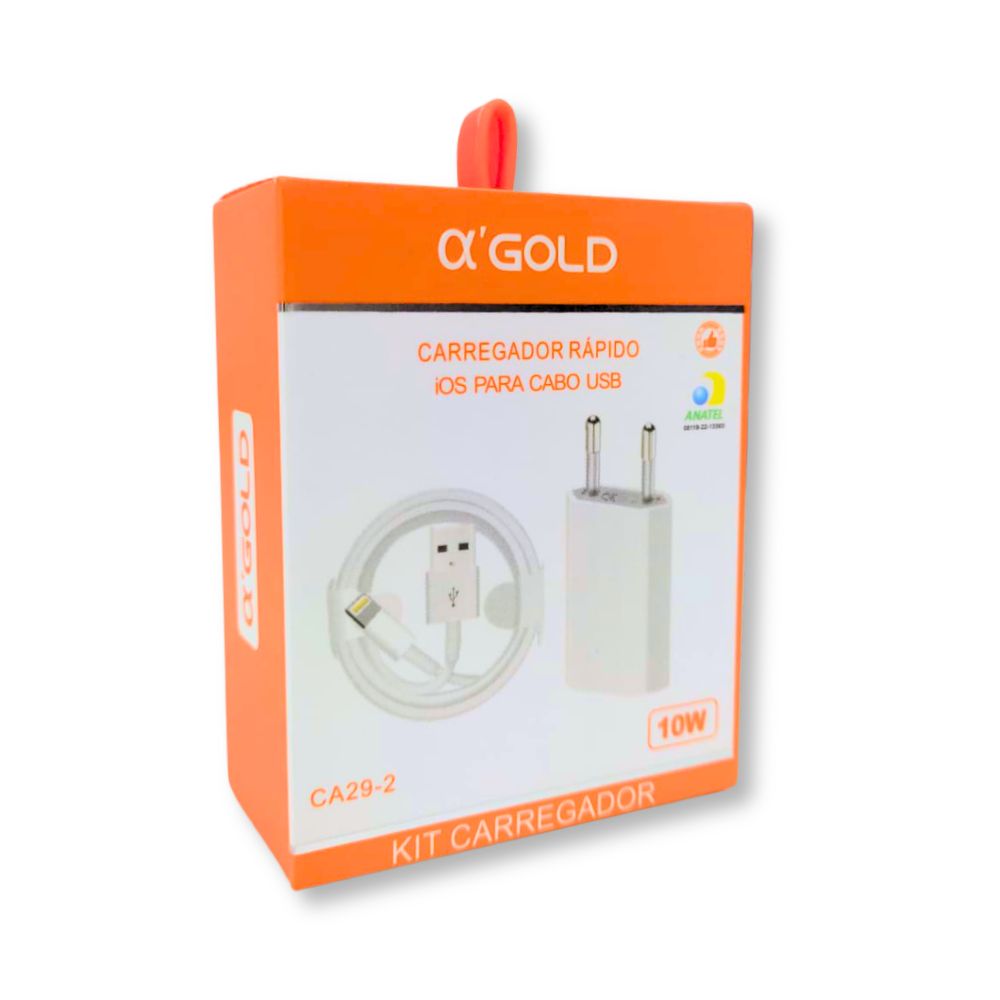 Kit Carregador 10W USB para Lightning - Agold - CA29-2