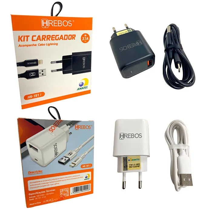 KIT CARREGADOR 2 USB 3.1A - AGOLD - CA22