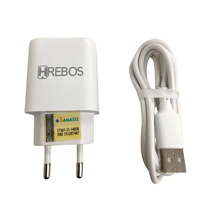 KIT CARREGADOR DE CELULAR 3.1A 15W + CABO - HREBOS - HS-151