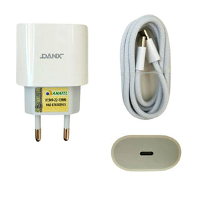 KIT CARREGADOR TURBO PD 20W USB-C + CABO - DANX