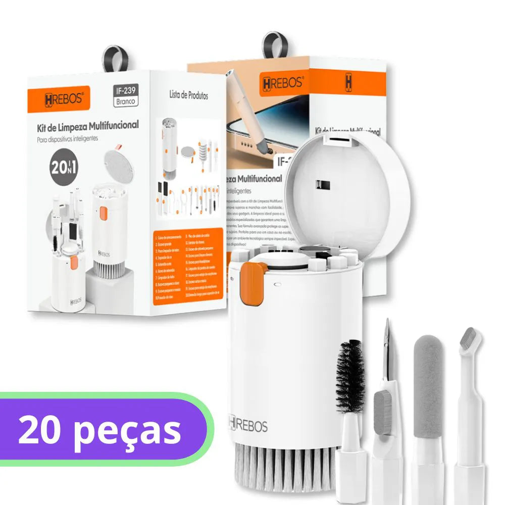Kit de Limpeza Multifuncional p/ Teclados e Fones - Hrebos - IF-239
